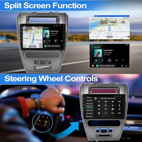 لسيارة Ford fusion 2010 2011 2012 مع راديو Apple Carplay اللاسلكي Android Auto Android 11 راديو ستيريو للسيارة 10.1 بوصة شاشة تعمل باللمس راديو سيارة بلوتوث مع نظام ملاحة GPS HiFi WiFi FM/RDS AHD كاميرا احتياطية 1+32 جيجابايت in Saudi Arabia