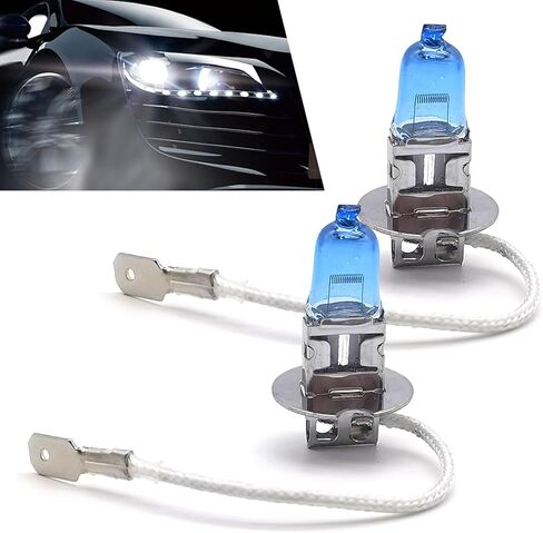 2 PCS H11 Car Halogen Bulbs, Ultra White Light Bulbs, 12V 100W Front Fog Light Bulbs, Super Bright High Beam Low Beam Bulbs Auto Lights Universal for Most Cars, Trucks, SUVs (White) in Kuwait