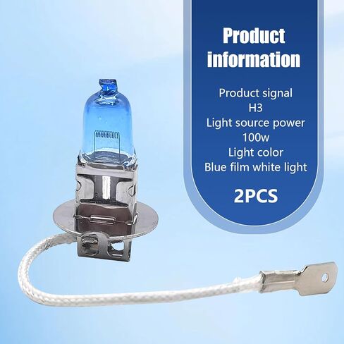 2 PCS H11 Car Halogen Bulbs, Ultra White Light Bulbs, 12V 100W Front Fog Light Bulbs, Super Bright High Beam Low Beam Bulbs Auto Lights Universal for Most Cars, Trucks, SUVs (White) in Kuwait