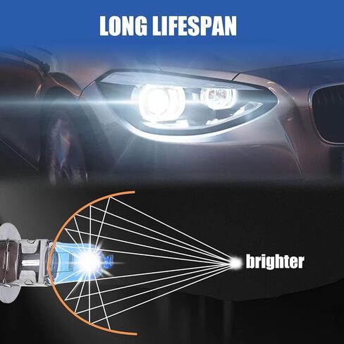 2 PCS H11 Car Halogen Bulbs, Ultra White Light Bulbs, 12V 100W Front Fog Light Bulbs, Super Bright High Beam Low Beam Bulbs Auto Lights Universal for Most Cars, Trucks, SUVs (White) in Kuwait