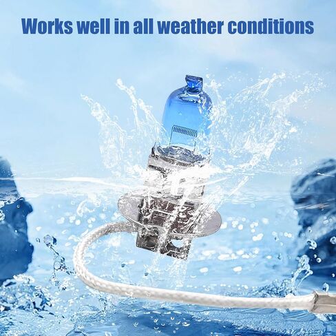 2 PCS H11 Car Halogen Bulbs, Ultra White Light Bulbs, 12V 100W Front Fog Light Bulbs, Super Bright High Beam Low Beam Bulbs Auto Lights Universal for Most Cars, Trucks, SUVs (White) in Kuwait