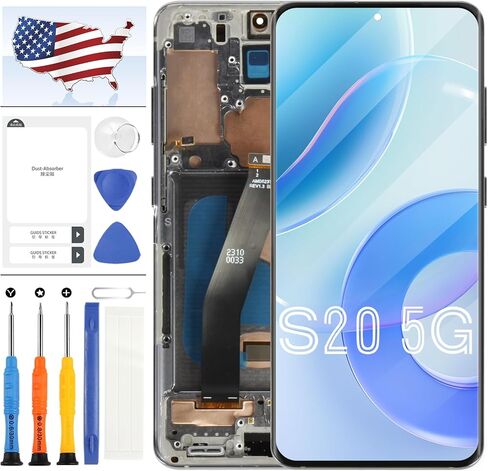 Incell for Samsung Galaxy S20 5G Screen Replacement SM-G981 SM-G981F SM-G981U LCD Display Digitizer Screen Touch Repair Kit with Frame(No Fingerprint Function,Not for 4G) in Saudi Arabia