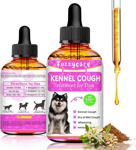 Dog Cough Treatment，Effective Kennel Cough Medicine for Dogs, Natural Kennel Cough Treatment and Allergy Relief, Herbal Drops for All Breeds & Sizes, Soothing Dog Cough Medicine and Allergy Support in Saudi Arabia