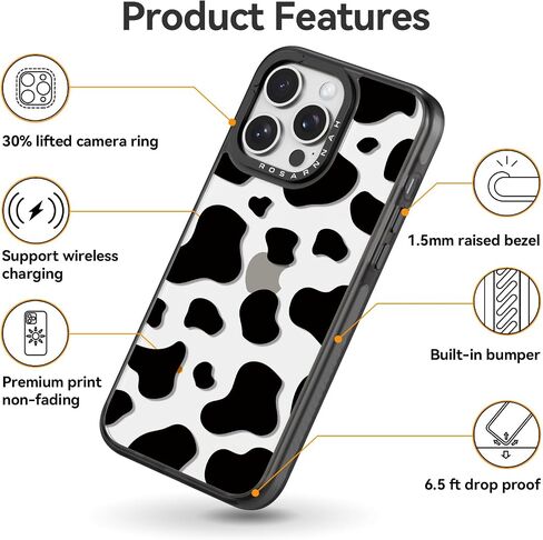 Compatible for iPhone 16 Case Cute - Durable Shockproof 6.6 ft Drop Impact Phone Case - Black Funny Passion Flower Design for iPhone 16 6.1" in Saudi Arabia