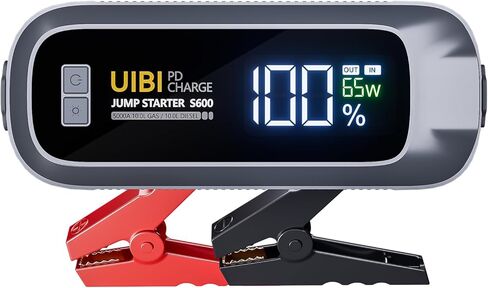 بطارية السيارة، بادئ تشغيل متنقل UIBI 1500A لصندوق وصل السيارة، حزمة بطارية بادئ تشغيل 12 فولت (ما يصل إلى 7.0 لتر غاز و5.5 لتر ديزل) مع شاشة LCD أكبر 2 بوصة، ضوء 3 في 1 in Kuwait