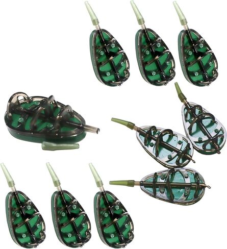 10 Pcs Carp Fishing Method Feeder Inline Method Feeder Carp Fishing Tackle Carp Feeder Carp Fishing Equipment Baits Holder Method Fishing Tool Fishing Accessories Good Holding of Bait with Long Cast in Kuwait