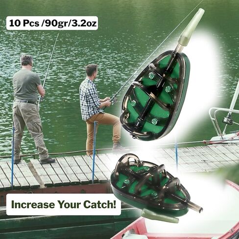 10 Pcs Carp Fishing Method Feeder Inline Method Feeder Carp Fishing Tackle Carp Feeder Carp Fishing Equipment Baits Holder Method Fishing Tool Fishing Accessories Good Holding of Bait with Long Cast in Kuwait