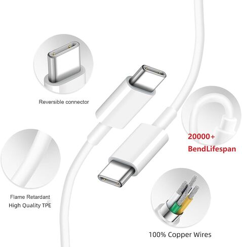 كابل USB C بطول 20 قدم، كابل شحن سريع من C إلى C (3 عبوات)، 60 وات (3 أمبير) 480 ميجابت في الثانية متوافق مع iPhone 16/15 Pro/16 Plus/15 Pro Max، iPad Mini 6/ Pro 2021، Mac-Book Pro 2020، Samsung جالاكسي S24، سويتش in Saudi Arabia