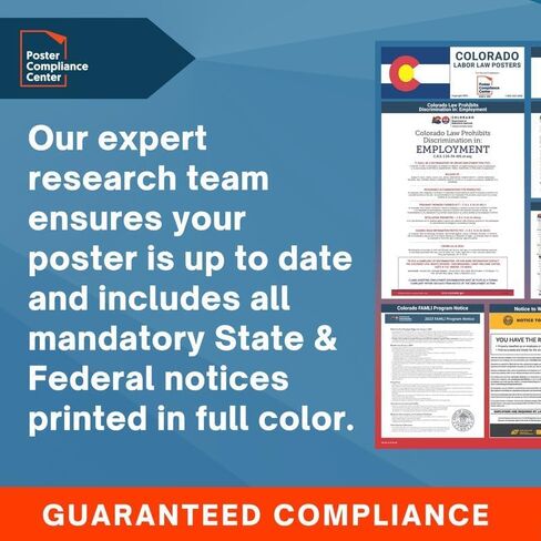 Labor Law Posters 2024 - Colorado Labor Law Poster State, Federal, OSHA Compliant, Accurate & Up to Date, Includes June Updates, Laminated Labor Law Poster 2024 Colorado, 36"w x 24"h (English) in Saudi Arabia