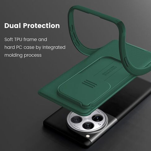 Nillkin for OnePlus 12 Case, CamShield Pro Case with Slide Camera Cover, Slim Fit Thin Shockproof Cover for OnePlus 12 5G - Green in Saudi Arabia