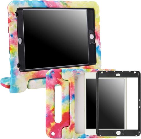 HDE Case for iPad Mini 5 & 4 Kids Case with Built in Screen Protector - Shockproof Handle Stand with Apple Pencil Holder for iPad Mini 5th Generation and Mini 4th Generation Tablet Tie Dye in Kuwait