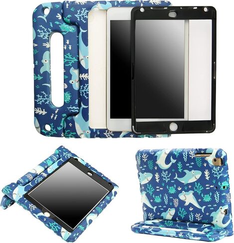 HDE Case for iPad Mini 5 & 4 Kids Case with Built in Screen Protector - Shockproof Handle Stand with Apple Pencil Holder for iPad Mini 5th Generation and Mini 4th Generation Tablet Tie Dye in Kuwait