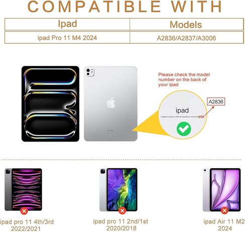 Vimorco Leather Case for iPad Pro 11 inch M4 2024 Model (5th Generation), Pu Leather Protective Adjustable Stand Cover, Hand Strap, Card Pocket with Pencil Holder, Dragonfly in Kuwait