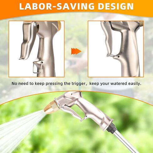 Garden Hose Nozzle, Upgrade Heavy Duty Metal High Pressure Water Hose Nozzle with 9 Spray Patterns Rotating for Outdoor Lawn & Garden Watering, Car & Pet Washing in Saudi Arabia
