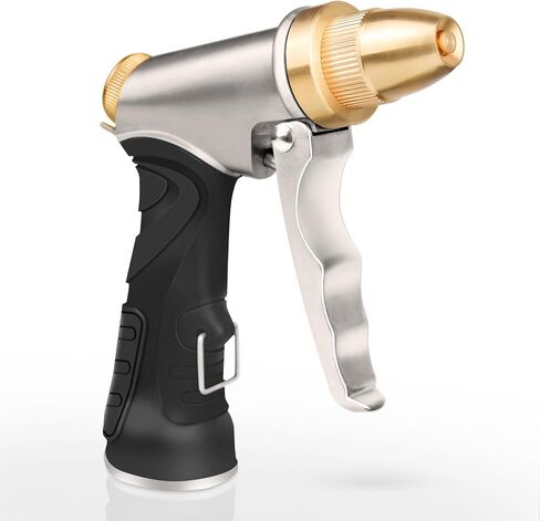 Garden Hose Nozzle, Upgrade Heavy Duty Metal High Pressure Water Hose Nozzle with 9 Spray Patterns Rotating for Outdoor Lawn & Garden Watering, Car & Pet Washing in Saudi Arabia