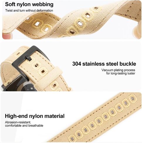 KOSETON WATCH BAND CANVAS QUICK BUCKLE REPLACEMENT STRAP - For Apple Watch band, 41mm, 40mm, 38mm, 42mm, 44mm, 45mm, 49mm, Men's and Women's iWatch bands, Adjustable Canvas Quick Buckle Sport Strap for iWatch Ultra SE Series, 9/8/7/6/5/4/3/2 in Saudi Arabia