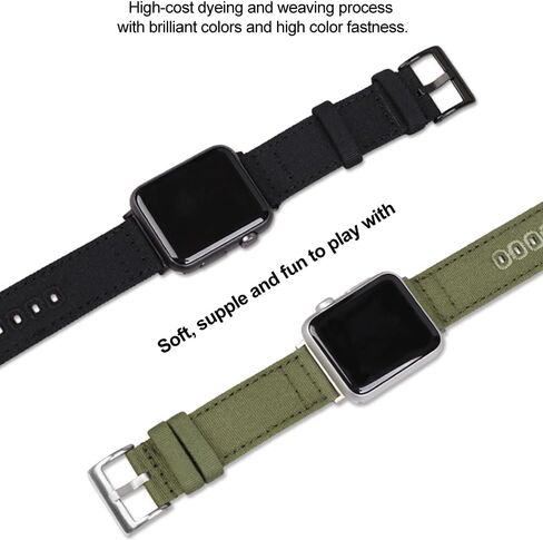 KOSETON WATCH BAND CANVAS QUICK BUCKLE REPLACEMENT STRAP - For Apple Watch band, 41mm, 40mm, 38mm, 42mm, 44mm, 45mm, 49mm, Men's and Women's iWatch bands, Adjustable Canvas Quick Buckle Sport Strap for iWatch Ultra SE Series, 9/8/7/6/5/4/3/2 in Saudi Arabia