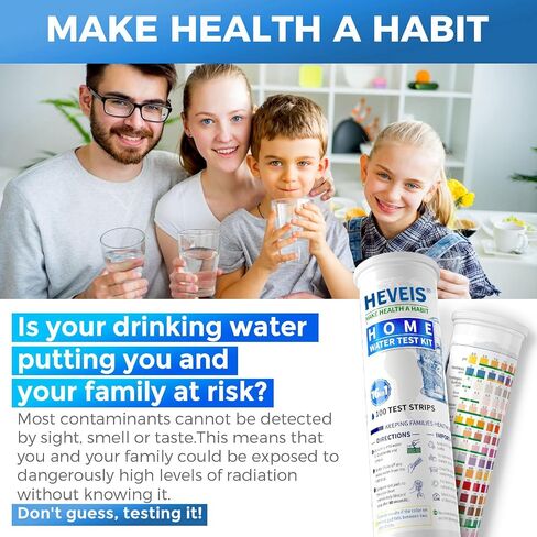 17 in 1 Home Drinking Water Testing Kit - 100 Strips + 4 Bacteria Tests - Tap and Well Water Test Kit, Easy to Test and Read for Hardness, Lead, Iron, Fluoride, pH, Copper, Bacteria and More in Saudi Arabia