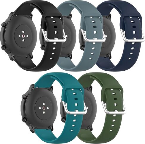 QGHXO Band for Amazfit Bip 5, Soft Silicone Replacement Band for Amazfit GTR 4/ GTR 3/ GTR 3 Pro/GTR 2/ GTR 2e/ GTR 47mm/ Stratos 3 Smartwatch (No Tracker, Replacement Bands Only) in Kuwait