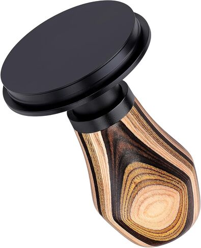 Normcore 53.3mm Espresso Coffee Tamper V4 - مكبس محمل بنابض مع قاعدة مسطحة مطلية بمادة PVD من التيتانيوم - 15 رطل / 25 رطل / 30 رطل، نوابض بديلة، مقبض من خشب الجوز الأمريكي الأصلي in Saudi Arabia