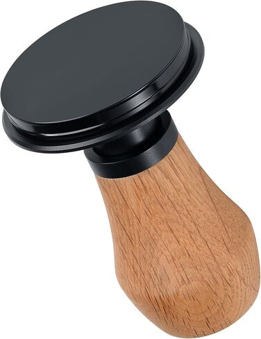 Normcore 53.3mm Espresso Coffee Tamper V4 - مكبس محمل بنابض مع قاعدة مسطحة مطلية بمادة PVD من التيتانيوم - 15 رطل / 25 رطل / 30 رطل، نوابض بديلة، مقبض من خشب الجوز الأمريكي الأصلي in Saudi Arabia