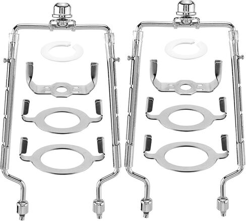 Mornajina 7 8 9 10 inch Lamp Shade Harp Holder, Adjustable Lamp Harps and Finals, Fit both Standard Lamp Rod and E26 E27 Light Base UNO Fitter Adapter Converter Finial Set (Black) in Saudi Arabia