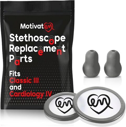 Stethoscope Replacement Part Kit for Littman Stethoscope Classic 3, Cardiology 3 & Cardiology 4 - Fits Classic III, Cardiology III & IV (Black) in Kuwait