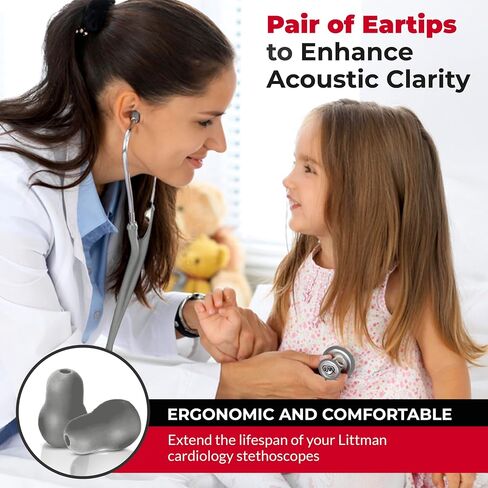Stethoscope Replacement Part Kit for Littman Stethoscope Classic 3, Cardiology 3 & Cardiology 4 - Fits Classic III, Cardiology III & IV (Black) in Kuwait