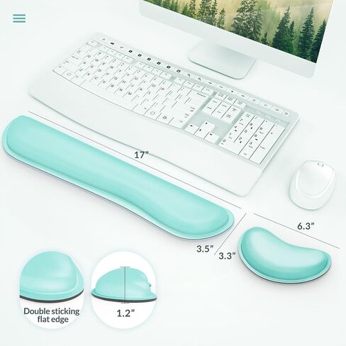 Gimars Upgrade Enlarge Silky Gel Memory Foam Wrist Rest for Computer Keyboard, Mouse, 3 PCS Ergonomic Keyboard Wrist Rest for Typing Pain Relief, Mousepad Rests, Wrist Support for Office Gaming, Black in Saudi Arabia