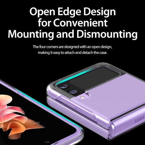 araree Nukin Samsung Galaxy Z Flip 3 5g Case, Translucent Thin Cover Slim Sturdy Scratchproof Hard PC Phone Case Minimalist Solid Sleek Designed for Galaxy Z Flip 3 5g(2021) - Clear in Saudi Arabia