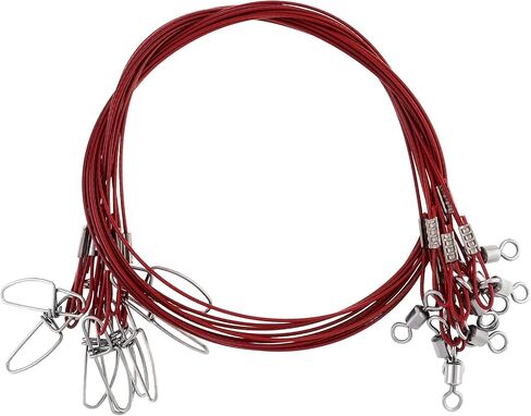Conskyee Fishing Wire Leaders,150LB 19.7Inch Stainless Steel Leader Line, Saltwater Fish Leaders with Swivels and Snaps Connect Fishing Gear and Tackle, for Lures Bait Rig or Hooks, 10/30Pcs in Saudi Arabia