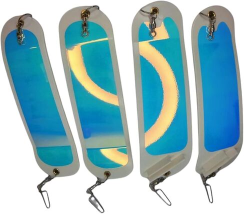 4 Pack 8" Salmon & Trout Trolling Flasher UV & Glow in Saudi Arabia