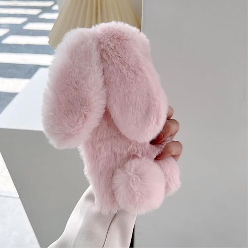 Omio for Samsung Galaxy Z Flip 5 Rabbit Fur Plush Case, Warm Plush Cute Case for Girls Women Fluffy Furry Back Cover Slim Shockproof Cover for Samsung Galaxy Z Flip 5 5G, Pink in Saudi Arabia