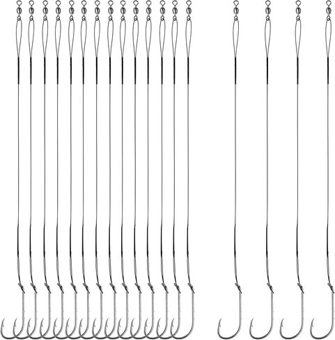 18 قطعة من أدوات زعيم الأسلاك مع خطافات صيد السمك، خطاف صيد سمك السلور مع خطافات صيد الأوفست مقاس 1/0 2/0 1 #2 # in Kuwait