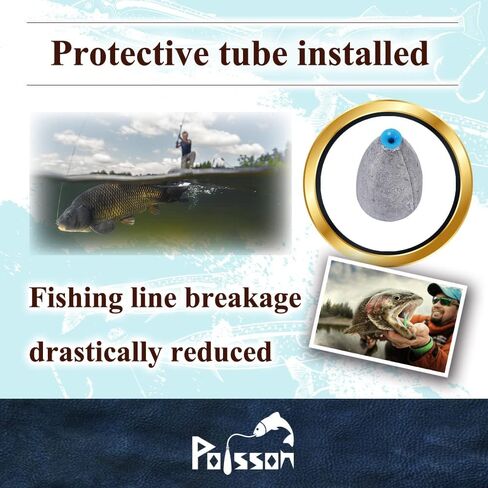 Poisson Bullet Sinker Burr-Free Built-in Tube Lead Worm Fishing Sinker Weight in Saudi Arabia