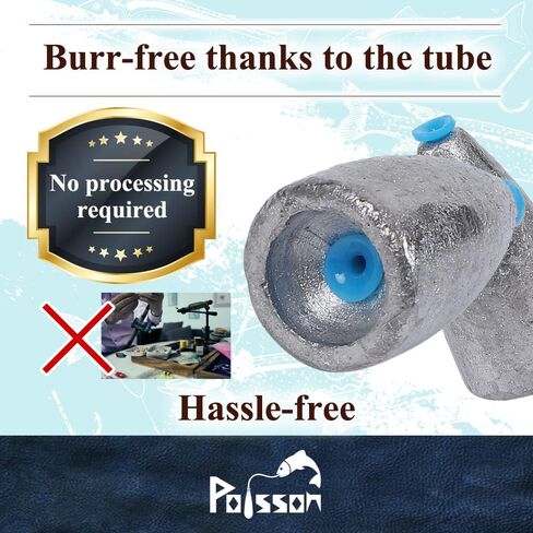 Poisson Bullet Sinker Burr-Free Built-in Tube Lead Worm Fishing Sinker Weight in Saudi Arabia