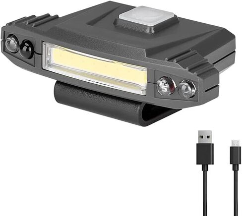 مصباح قبعة LED قابل لإعادة الشحن، مصباح أمامي COB بدون استخدام اليدين مع ضوء أبيض، ضوء أخضر ومستشعر حركة للأنشطة الخارجية مثل التخييم والمشي لمسافات طويلة وصيد الأسماك وركوب الدراجات والصيد in Kuwait