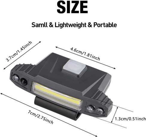 مصباح قبعة LED قابل لإعادة الشحن، مصباح أمامي COB بدون استخدام اليدين مع ضوء أبيض، ضوء أخضر ومستشعر حركة للأنشطة الخارجية مثل التخييم والمشي لمسافات طويلة وصيد الأسماك وركوب الدراجات والصيد in Kuwait