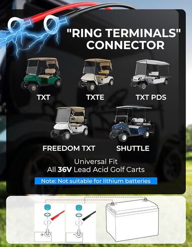 KEMIMOTO 36V 18A Golf Cart Battery Charger, 5-Stage Smart Charging Technology, 900W Fast Charging, Fully Charged in 4-6H, Lead Acid Battery Charger for EZGO TXT/TXTE/TXT PDS/Freedom TXT/Shuttle in Saudi Arabia
