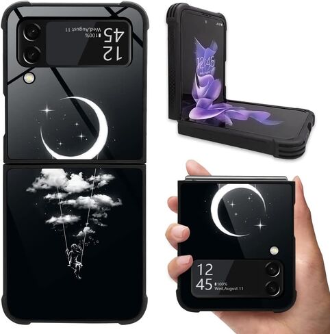 DAIZAG Case Compatible with Samsung Galaxy Z Flip 3 5G Case,Free Girl Under The Moon for Man Woman, Protection Shockproof Anti-Scratches TPU Case for Samsung Galaxy Z Flip 3 5G in Saudi Arabia
