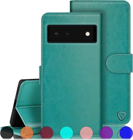 حافظة XcaseBar لهاتف Google Pixel 6 Pro 5G مزودة بميزة RFID Blocking حامل بطاقة الائتمان، حافظة هاتف من جلد البولي يوريثان قابلة للطي وغطاء واقٍ مقاوم للصدمات للنساء والرجال لهاتف Pixel6Pro باللون الذهبي الوردي in Kuwait