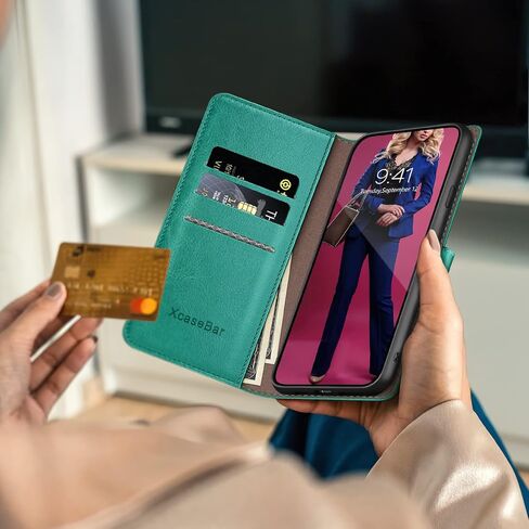 حافظة XcaseBar لهاتف Google Pixel 6 Pro 5G مزودة بميزة RFID Blocking حامل بطاقة الائتمان، حافظة هاتف من جلد البولي يوريثان قابلة للطي وغطاء واقٍ مقاوم للصدمات للنساء والرجال لهاتف Pixel6Pro باللون الذهبي الوردي in Kuwait