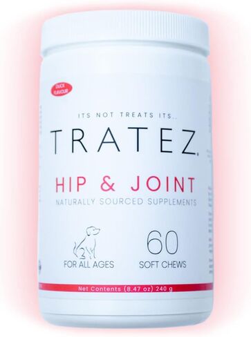 Hip and Joint Supplement for Dogs, 60 Duck Flavor Soft Chews with Glucosamine, Chondroitin, MSM and Green Lipped Mussel. Advanced Formula for Premium Mobility Support and Joint Health for Dogs in Saudi Arabia
