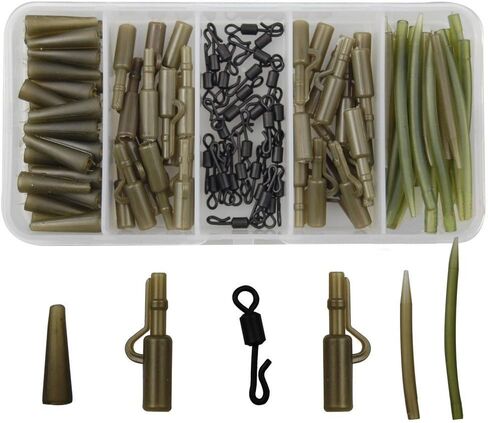 مجموعة أدوات صيد سمك الشبوط من JSHANMEI، 120 قطعة من مشابك الأمان الدوارة السريعة المضادة للتشابك، مجموعة ملحقات صيد سمك الشبوط in Kuwait