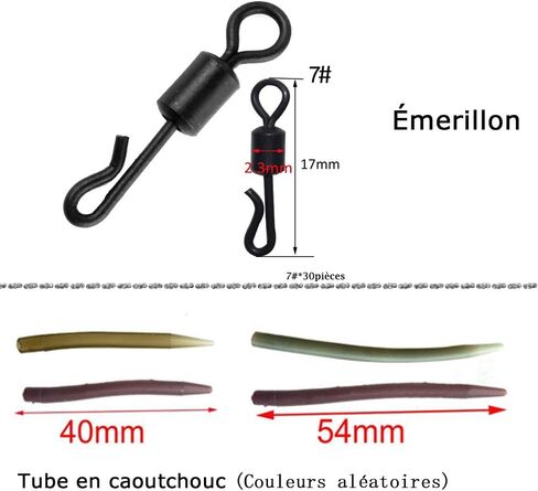 مجموعة أدوات صيد سمك الشبوط من JSHANMEI، 120 قطعة من مشابك الأمان الدوارة السريعة المضادة للتشابك، مجموعة ملحقات صيد سمك الشبوط in Kuwait