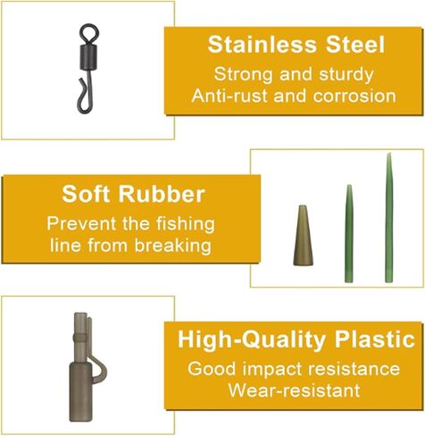مجموعة أدوات صيد سمك الشبوط من JSHANMEI، 120 قطعة من مشابك الأمان الدوارة السريعة المضادة للتشابك، مجموعة ملحقات صيد سمك الشبوط in Kuwait