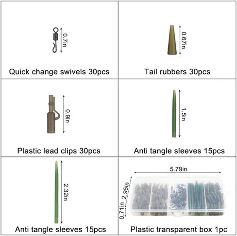 مجموعة أدوات صيد سمك الشبوط من JSHANMEI، 120 قطعة من مشابك الأمان الدوارة السريعة المضادة للتشابك، مجموعة ملحقات صيد سمك الشبوط in Kuwait