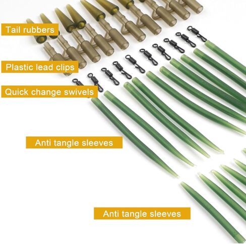 مجموعة أدوات صيد سمك الشبوط من JSHANMEI، 120 قطعة من مشابك الأمان الدوارة السريعة المضادة للتشابك، مجموعة ملحقات صيد سمك الشبوط in Kuwait