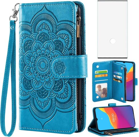 Asuwish متوافق مع حافظة محفظة Samsung Galaxy Note 10 Glaxay Note10 5G وواقي شاشة من الزجاج المقسى وحامل بطاقة قلاب وغطاء للهاتف الخلوي لهاتف Gaxaly Notes 10s Ten Not S10 Women باللون الأرجواني in Saudi Arabia