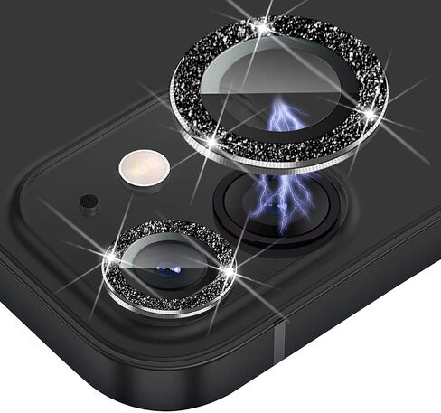 2X2 Pack Bling Camera Lens Protector متوافق مع iPhone 16 Plus /16، حلقة غطاء الكاميرا من الزجاج المقوى، مضاد للخدش، صديق للحافظة، ألماس فضي شفاف للغاية in Kuwait
